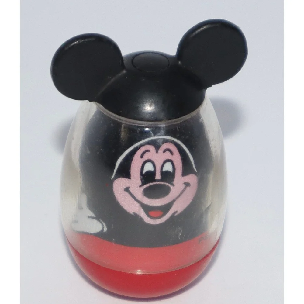 Vintage Mickey Mouse Weebles Roly Poly Toy Walt Disney Productions 2 Inch